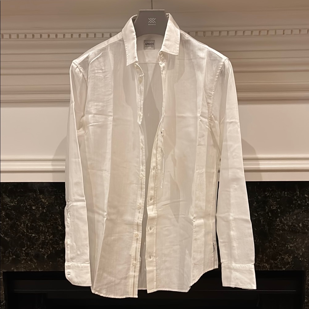 Armani Collezioni 100% Cotton White Button Down Shirt Sz.M